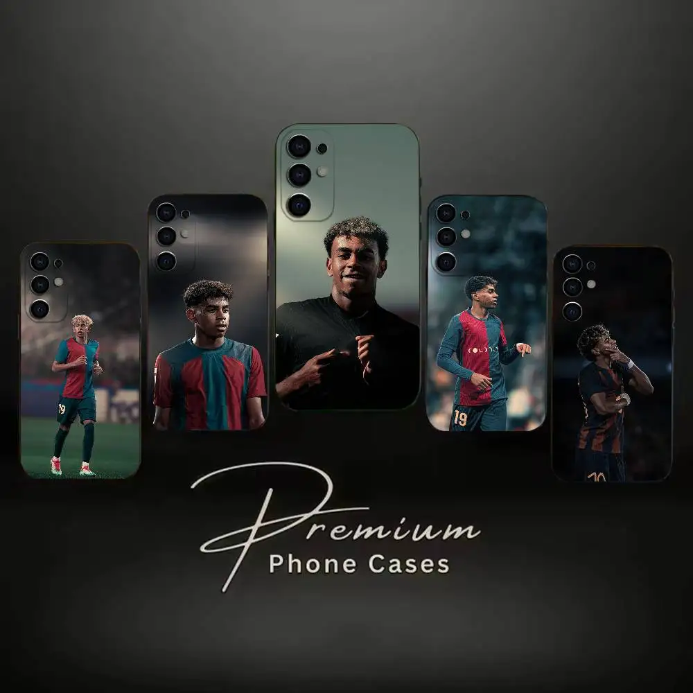 Coque de téléphone F-Footballs Prodigy Y-amal, étui noir souple pour Samsung S24,S30,S21,S23,S22,S20,Ultra,S25,Plus