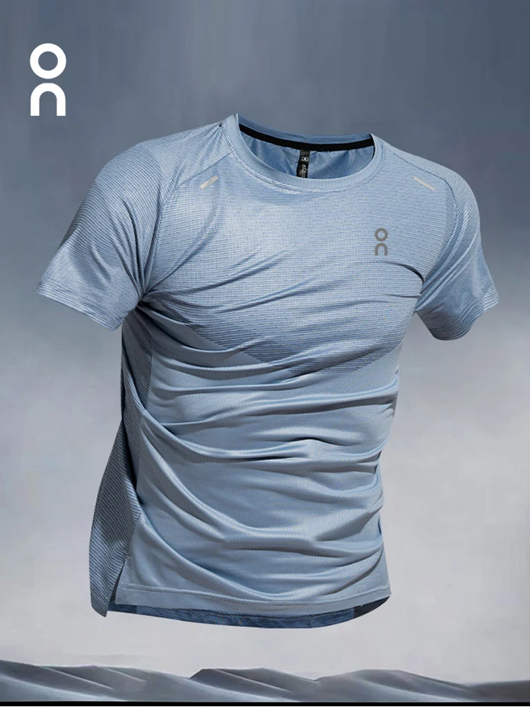 

Мужская футболка с коротким рукавом, быстросохнущая, для летних видов спорта, бега, фитнеса, тренировок, легкая, эластичная, с круглым вырезом, в стиле Ханьфу.