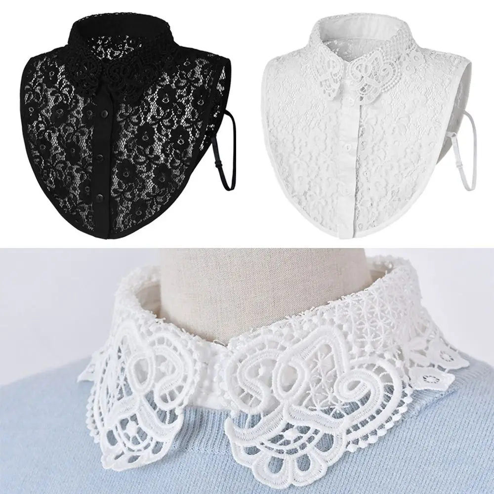 

Neckline Detachable Lace Fake Collar DIY Lapel Half Shirt Ladies Cape Women Girls