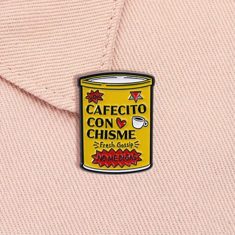 Cafecito Con Chisme Emaille-Anstecknadel Lustiger Spanischer Lateinamerikanischer Humor Kaffee Frische Gerüchte No Me Digas Brosche Reversnadel Modeschmuck Geschenk – Detail 9
