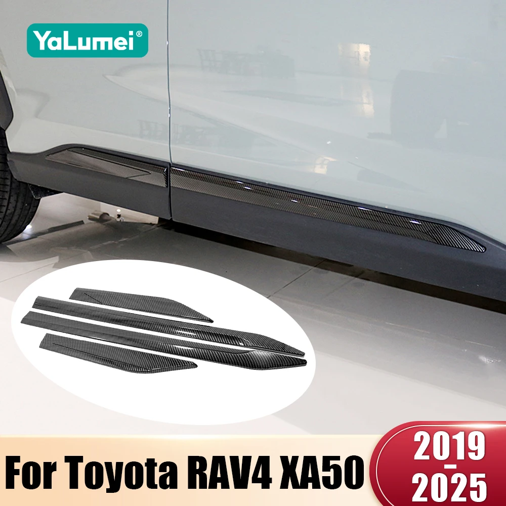 Autocollants de jupe latérale de voiture ABS, bandes de garniture de porte latérale de carrosserie pour Toyota RAV4 2019 2020 2021 2022 2023 2024 2025 RAV 4 XA50, accessoires