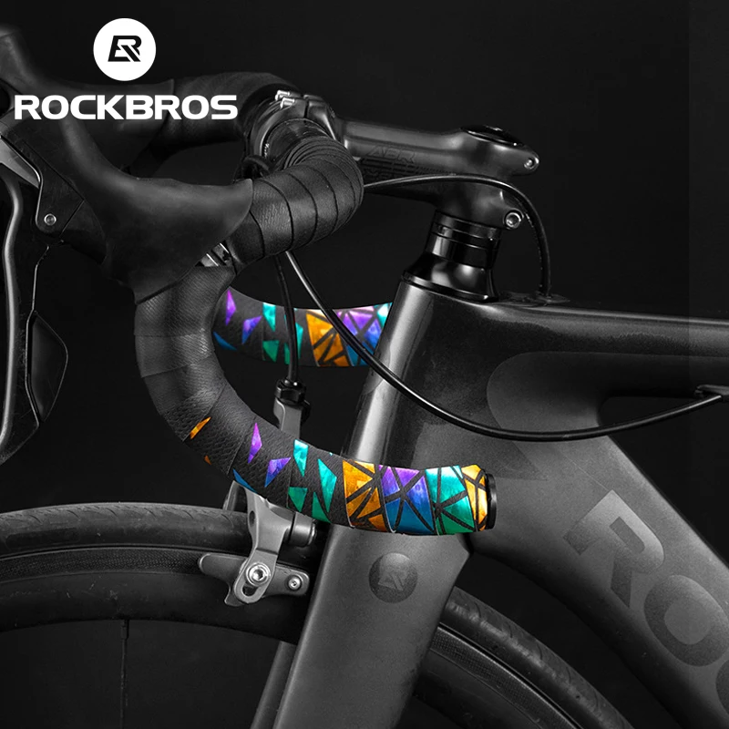 ROCKBROS Bicycle Handlebar Tape Road Bike Bar Tape PU Bike Handlebar Tape Cycling Damping Anti-Vibration Wrap Bike Accessories