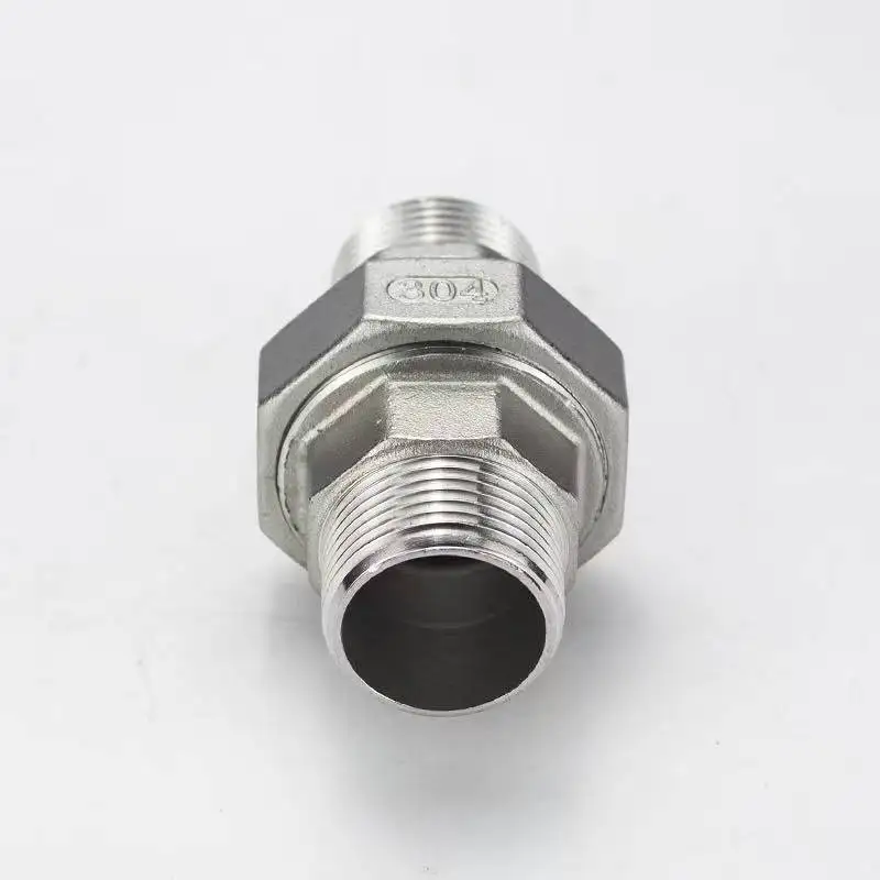 Unión de rosca externa de acero inoxidable 304/316L Unión plana Unión de rosca externa doble rosca externa