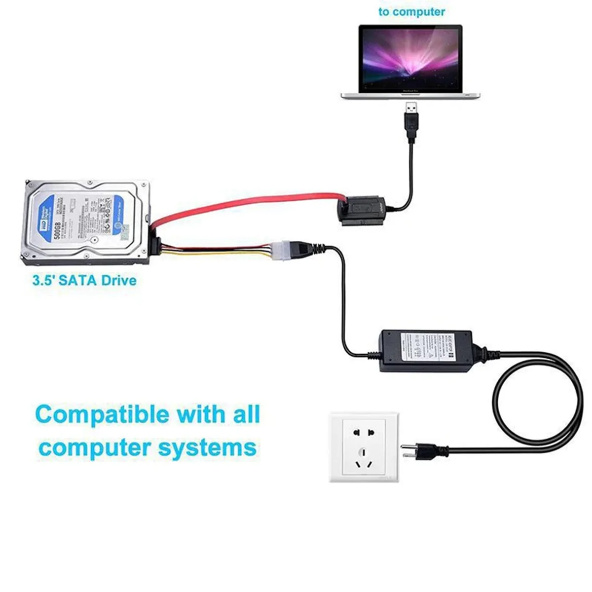 ساتا/محرك الأقراص pat/ IDE إلى محول USB ، كابل محول ، قرص صلب ، محرك أقراص صلبة ، محرك أقراص صلبة ، & quot; من من من ، كمبيوتر محمول ، كمبيوتر محمول ، قابس أوروبي