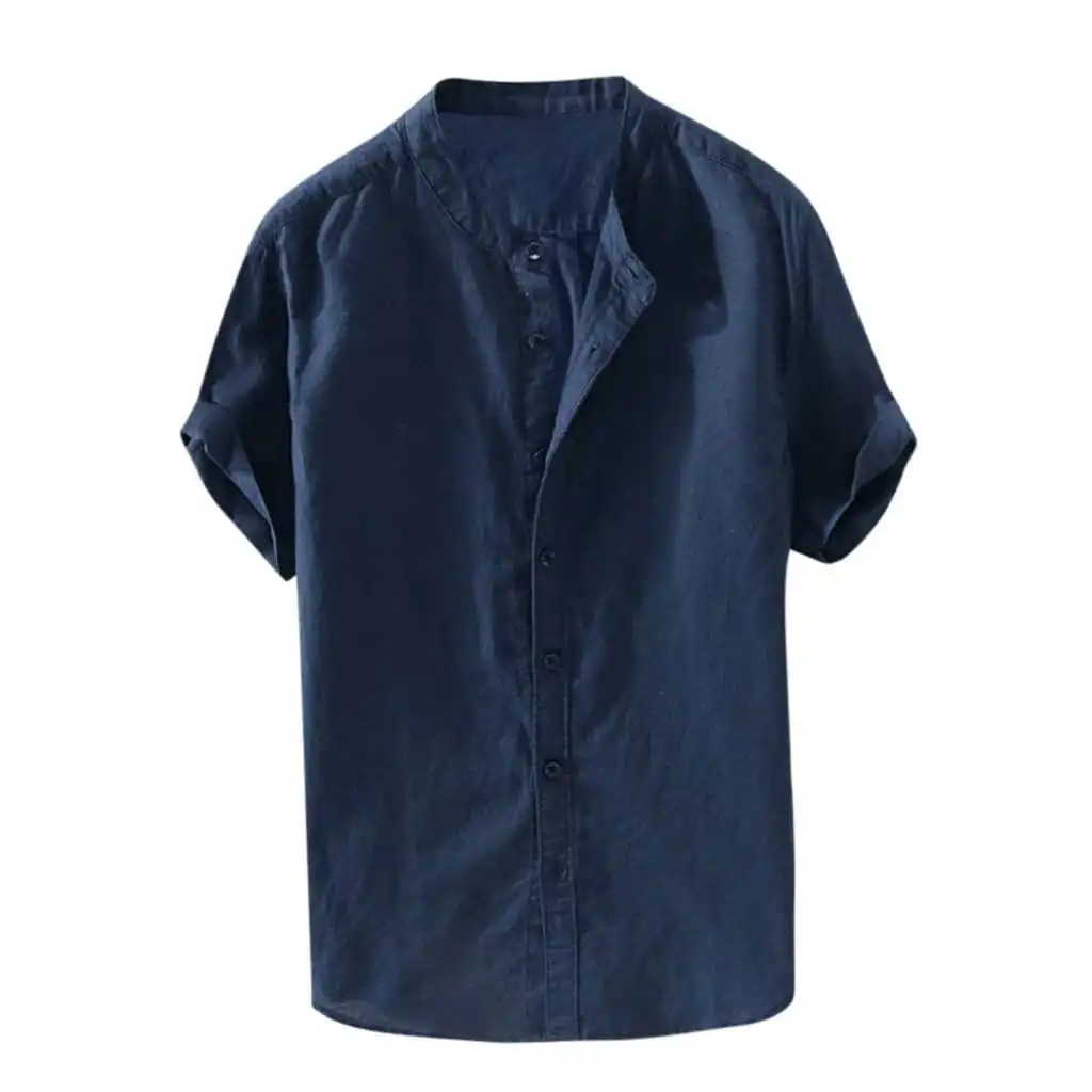 

Summer Thin Cotton Linen ort Sve irt Youth Faion oulder Drop Cuffl Ironing Easy ort Length Ultra ort Zipper