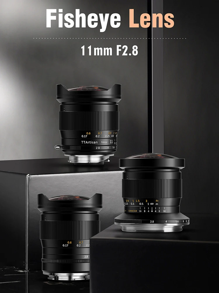 Obiektyw TTArtisan Full Frame 11mm F2.8 Fisheye do aparatów fotograficznych z polem widzenia 180 stopni °   Kąt widzenia do fotografii z mocowaniem Sony E, Nikon Z, F, Canon RF, L — zdjęcie 2