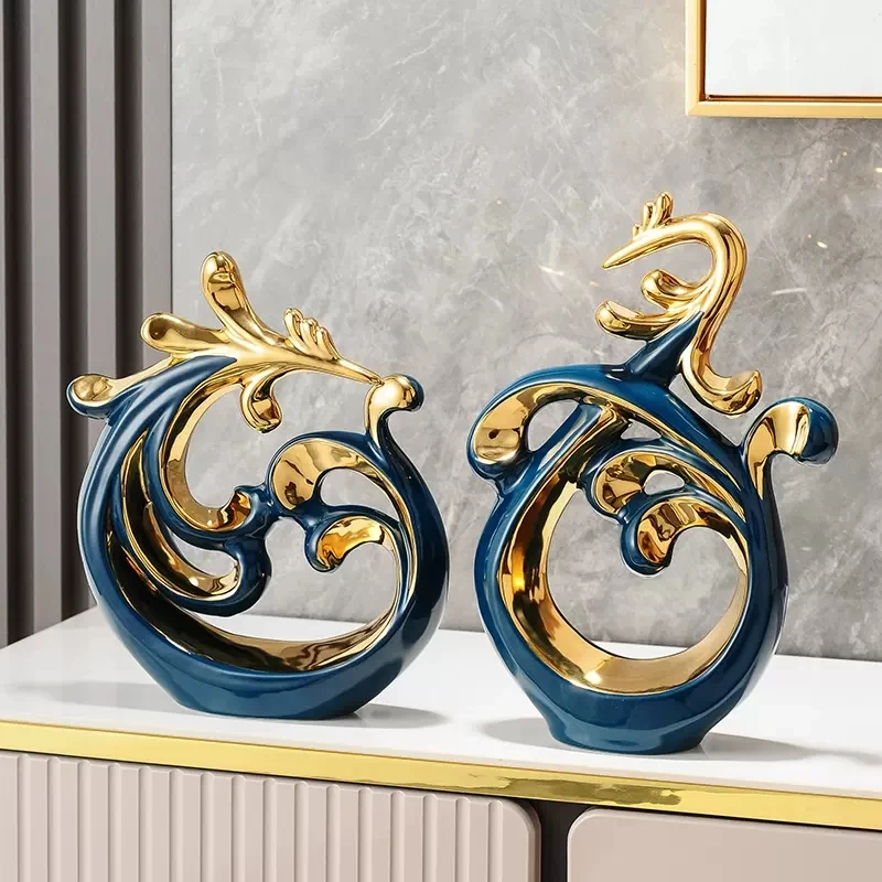 

Creative Light Luxury Dragon and Phoenix Chengxiang Decorative Ornaments and Decorations - High end Gifts for New Houses in the