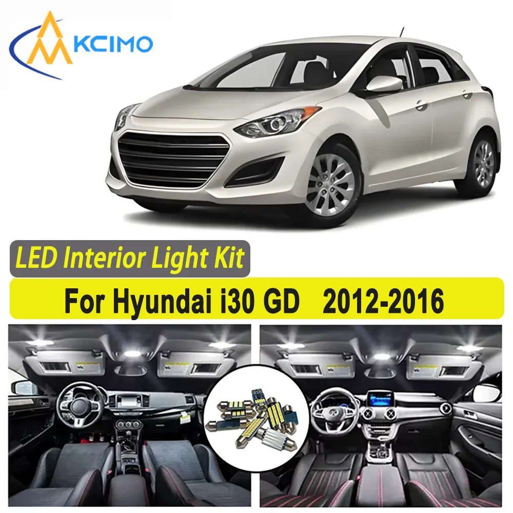 

Kcimo LED For Hyundai i30 GD (2012-2016) Premium Bright LED Interior Dome Map Trunk Light Kit Car Led Lamps Canbus Car LED Light