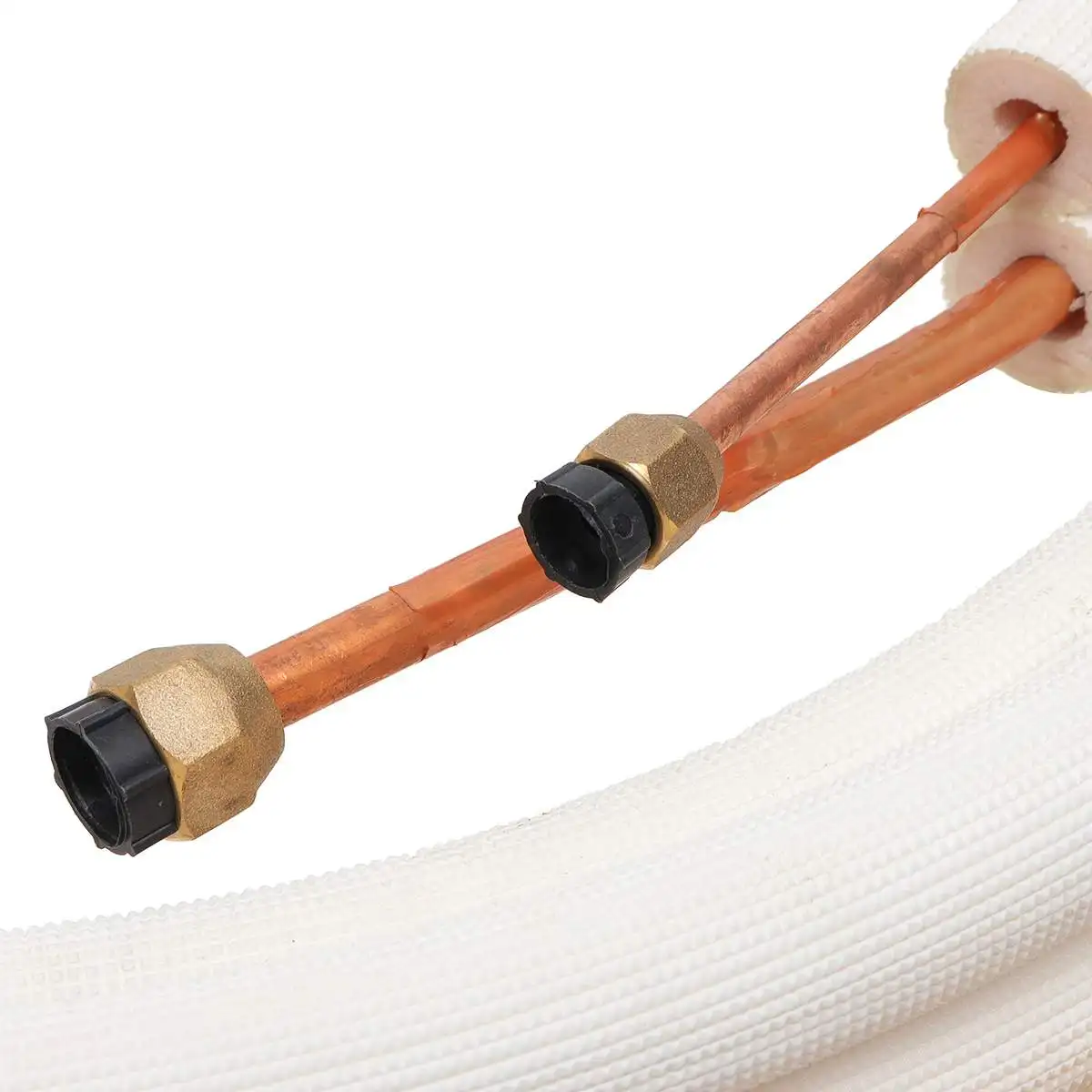 1/2/3/4/7m 1/4'' 3/8'' Air Conditioner Pipes Fittings Pair Coil Tube Split Line Wire Set Air Conditioner Insulated Copper Pipe