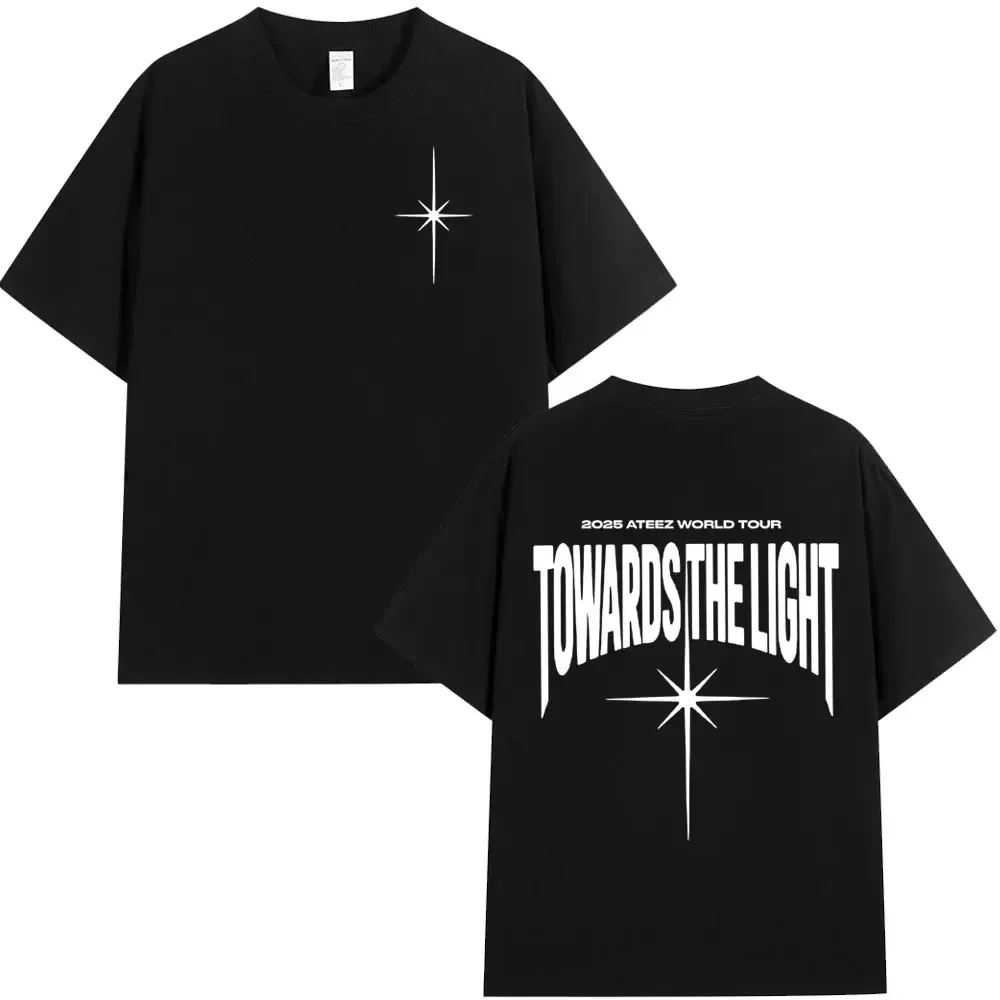 

2025 ATEEZ World Tour Concert Towards The Light T-shirt Korea K-pop Fashion T-shirt Ladies Casual Short-sleeve T-shirt