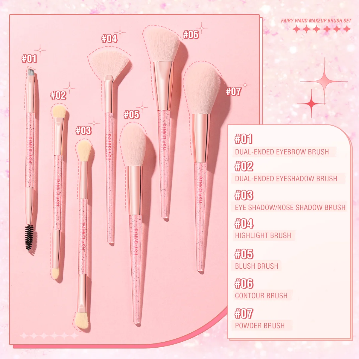 PINKFLASH Multi-use Makeup Brushes Set For Eyebrow Eyeshadow Highlighter Foundation Concealer Brusher Cosmetic Tool Makeup Brush