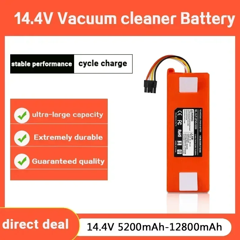 

14.4V 12800mAh Robotic Vacuum Cleaner Replacement Battery For Xiao Mi Roborock S55 S60 S65 S50 S51 S5 MAX S6 Parts