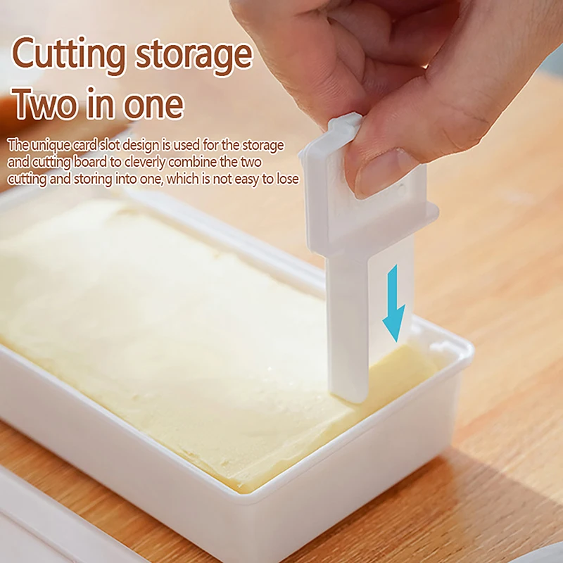 Transparent With Cover Butter Plates With Cutter Slicer Fresh-Keeping Box Countertop Butter Box For Refrigerator Storage Home