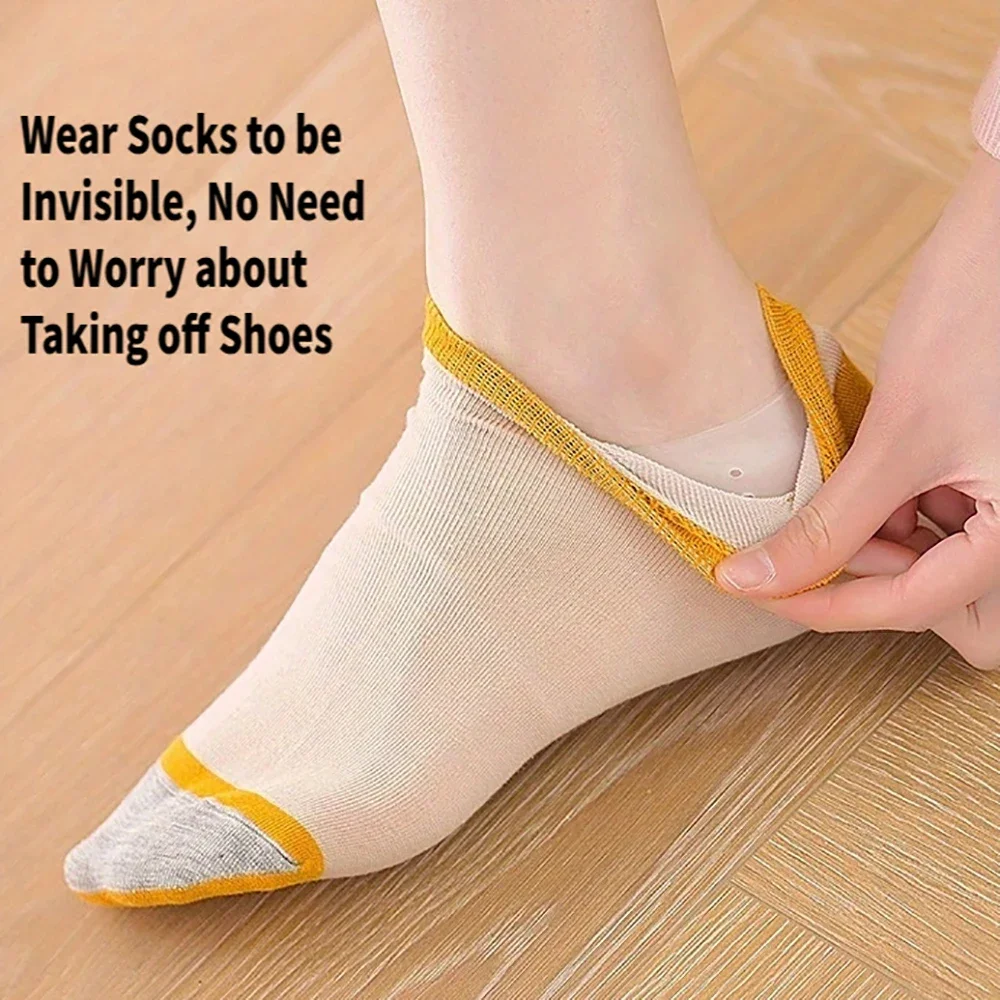 Silicone Height Increase Insoles for Man Woman Shoes Lift Insert Gel Shoe Pads With Breathable Holes Invisible Height Heel Socks