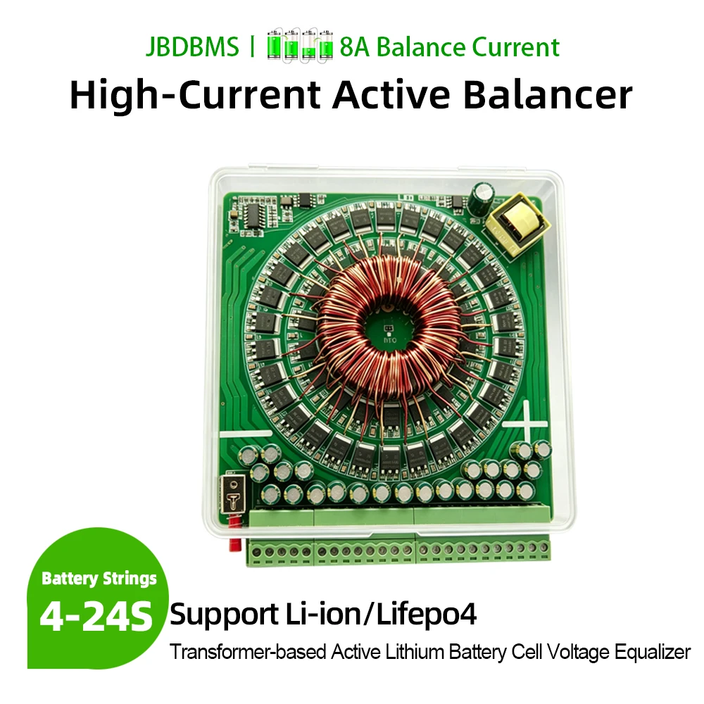 JBDBMS 4-24S 8A Active Battery Balancer Equalizer Transformer type active balancing Support Parallel Use, for NCM/LFP Battery - view 6