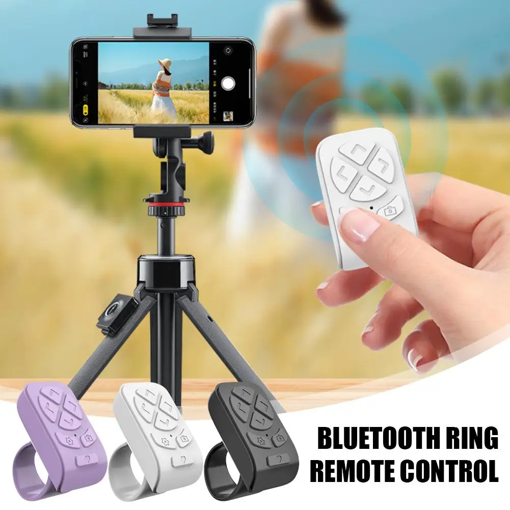 Bluetooth Compatible Remote Control Tablet Phone Camera Artifact Controller Control Remote Page Turning Selfie F8K4