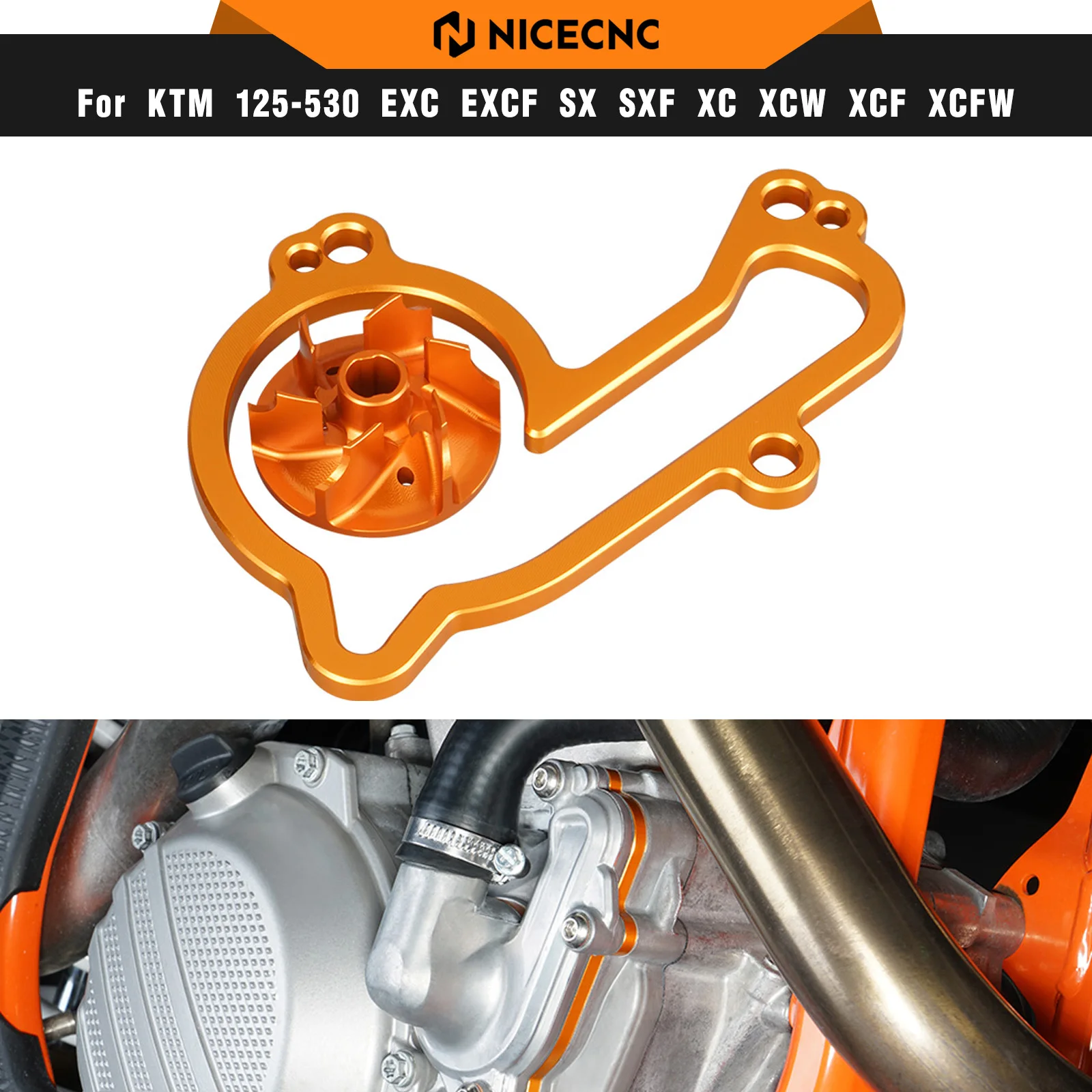 

NICECNC For KTM EXC-F 350 EXC-F 250 2017-2023 Oversized Water Pump Cooler Impeller Spacer For KTM XCF 250 350 SXF 2016-2022