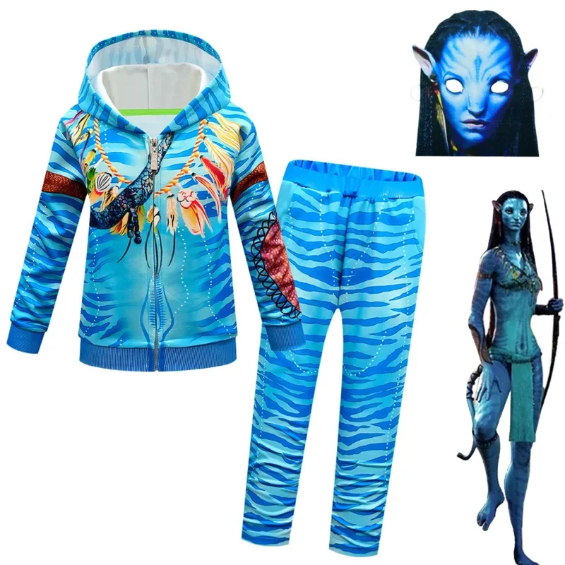 Avatars Costume for Kids Cosplay Alien Children Boy and Girl Avataring The Way of Water Christmas Halloween and Masquerade P*8*Q