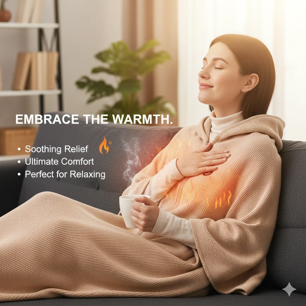 Graphene Heating USB Electric Blanket Portable Warm Blanket Washable Shoulder Knee Fast Heating Winter Home Camping Warm Blanket