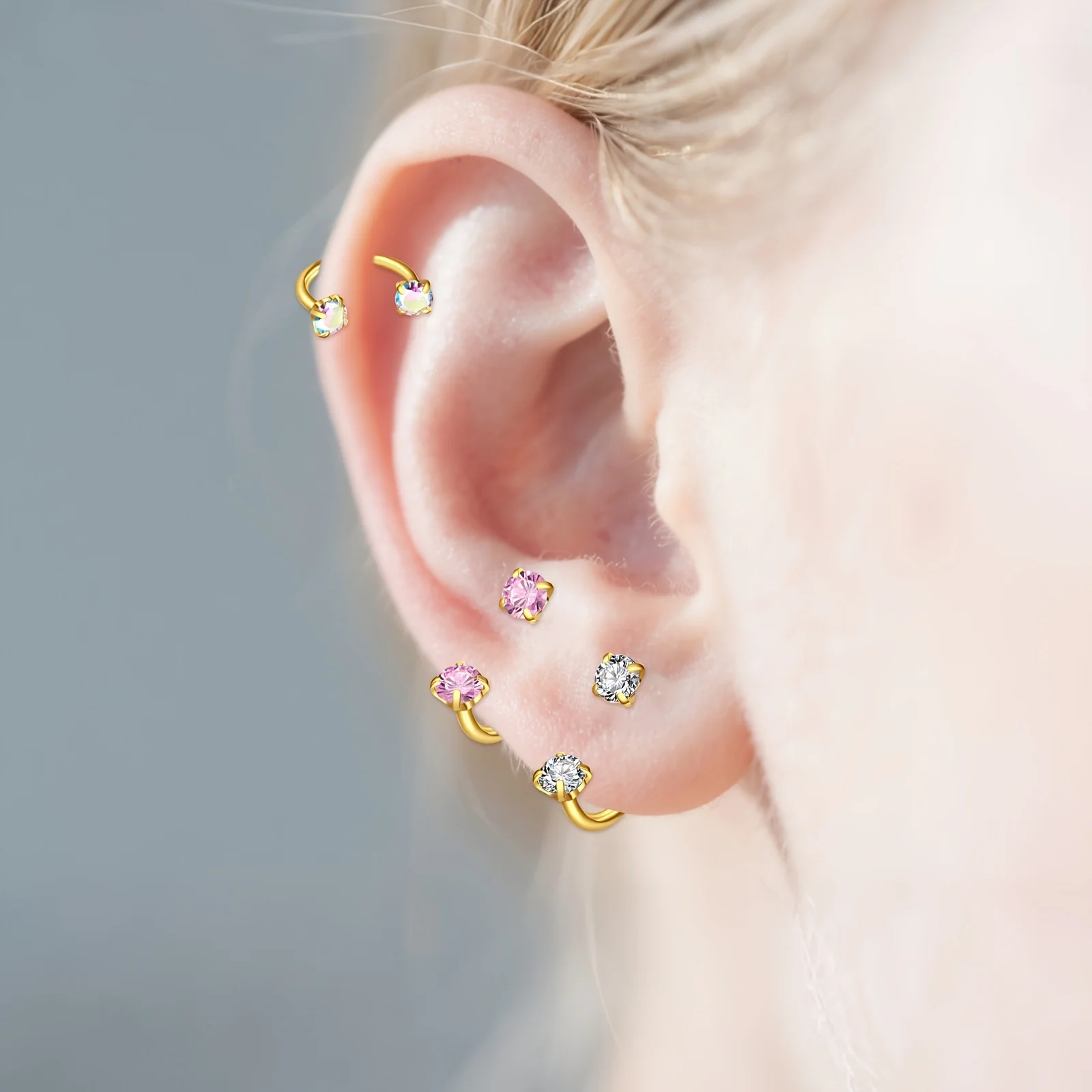 قطعة واحدة من حلقة الأنف المصنوعة من الفولاذ المقاوم للصدأ - ثقب جسم كبير على شكل حدوة حصان مع حلزوني داخلي، تصميم بدون خيط للياقة الآمنة #3