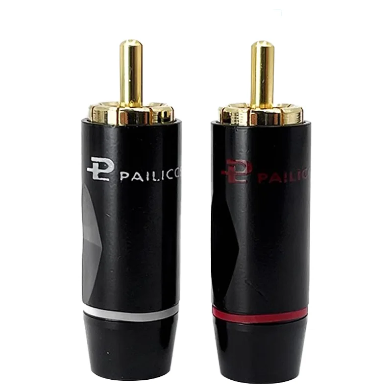 2/4/8/16PCS High Quality 24k Solder Gold plated RCA Conectors Gold Plated RCA Plug Audio Male Connector Cables