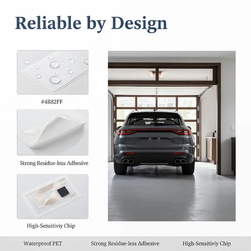 

RFID Sticker UHF 860-960MHZ Tag for Vehicle Windshield Durable EPC 6C Anti Tear Label for Toll Gate Access