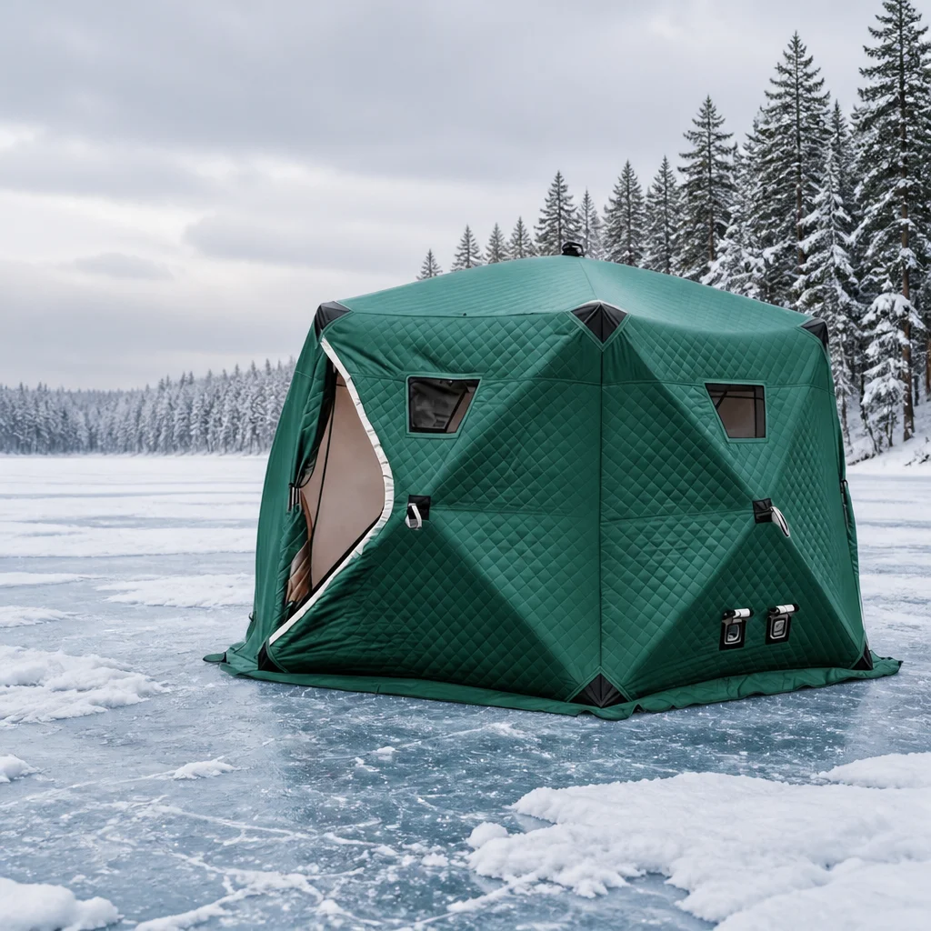 2026 Yurt Camping Ice Fishing Tent 6-8 People Waterproof 1000-1500mm Thickened Warm Quilted Diamond-Pattern Padding Foldable Por