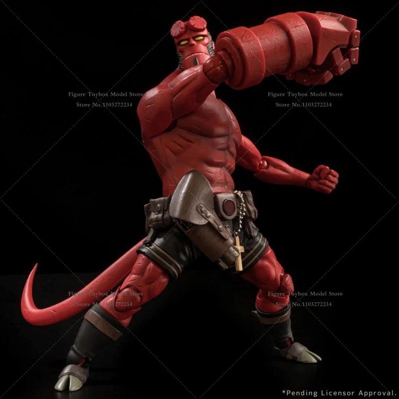 In Stock 1/12 Scale Hellboy Action Figure Khaki Windbreaker Decor Movable Strong 17.5cm Soldier Model Fans Collection Toy