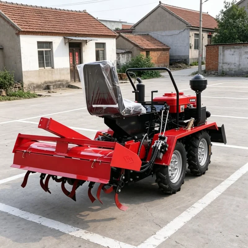 Customized Wheeled Ploughing Machine,2026 Newly Upgraded 4WD Rotary Tiller, Energy-saving & Time-saving Cultivator