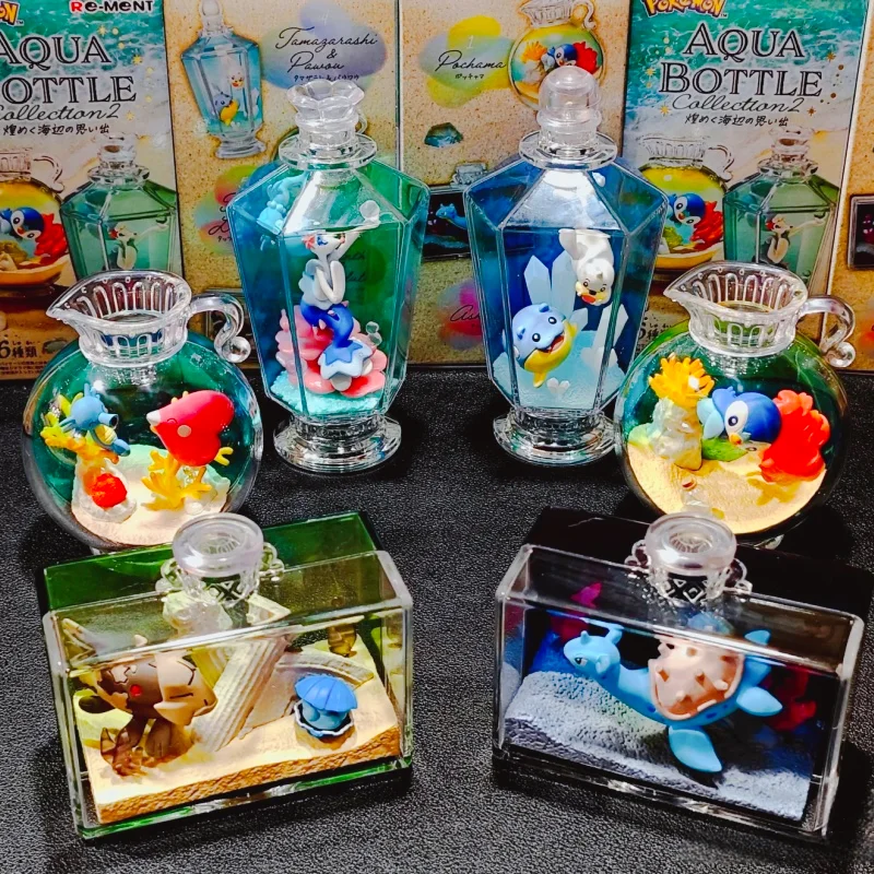 

Hot Genuine Re-Ment PokéMon Aqua Bottle Collection Drift Bottle 2 Luvdisc Horsea Piplup Lapras Figure Birthday Surprise Gift Toy