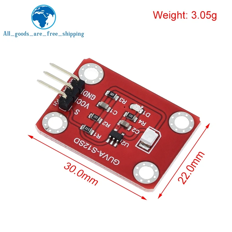 1/3 قطعة UV الاستشعار 240-370nm GUVA-S12SD 3528 الشمسية الأشعة فوق البنفسجية وحدة الكثافة تيار مستمر 3.3-5 فولت لاردوينو/راسبيري بي