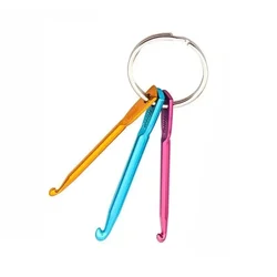 3pcs Crochet Hook Keychain 3/4/5mm Portable Crochet Keychains Kit DIY Crafts Knitting Needle Tools Single Head Sweater Needle