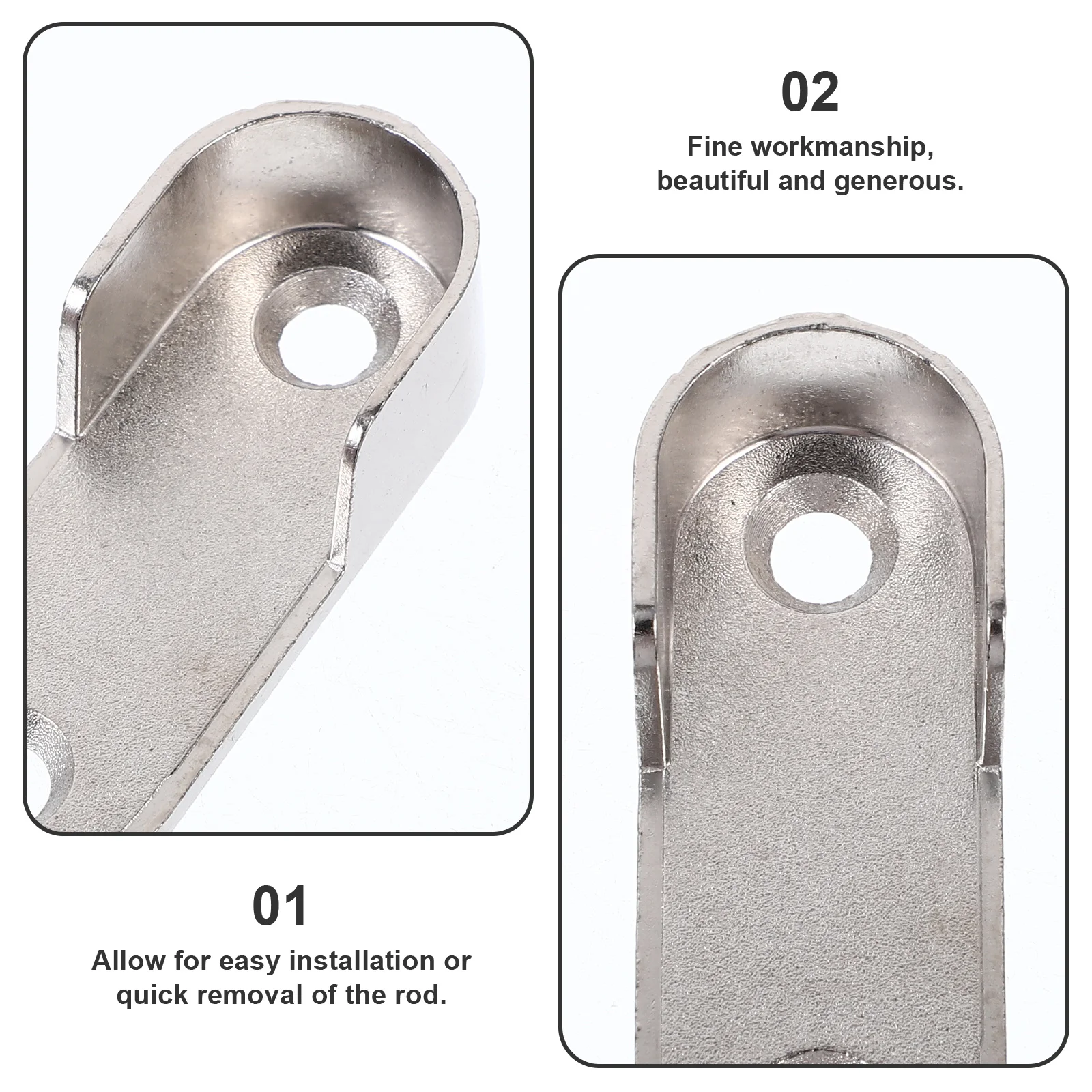 

6Pcs Closet Rod Holders Thick Alloy Clothes Pole Brackets for Wardrobe Bathroom Shower Rod Support Clothes Pole Holder