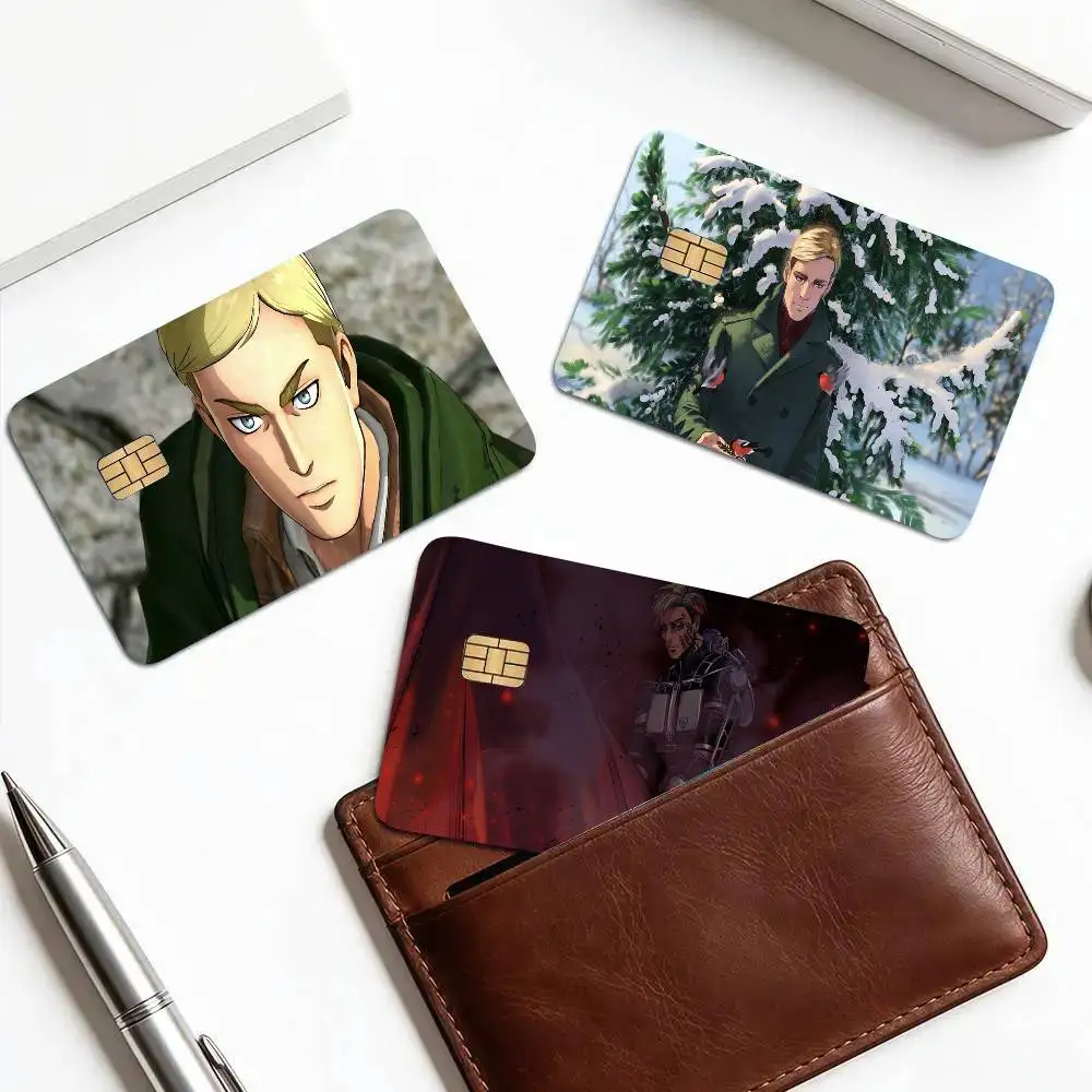 Erwin Smith Anime Credit Card Sticker Waterproof PVC Skin Cover For Debit Bank Card, Removable Card Decal Wrap