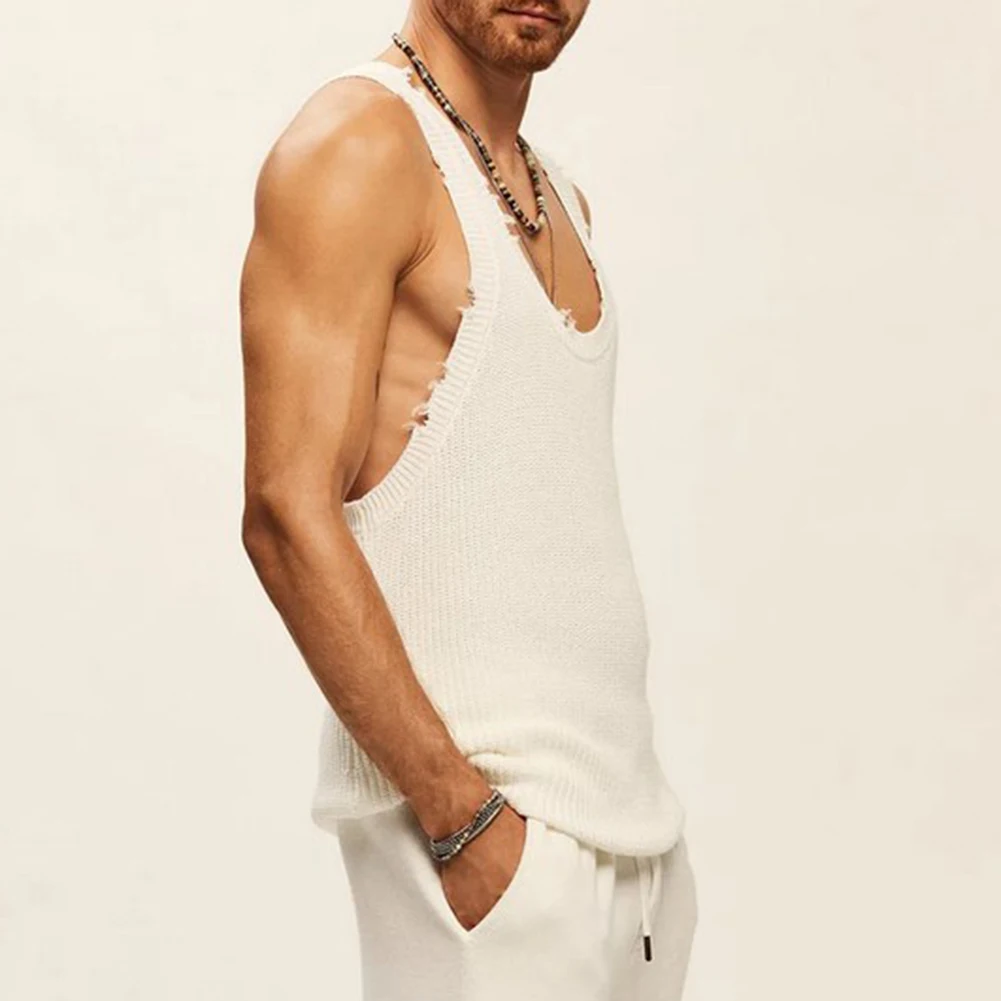 

Отпускная повседневная праздничная майка, мужской жилет, летняя дышащая, приятная для кожи, однотонная спортивная одежда без рукавов