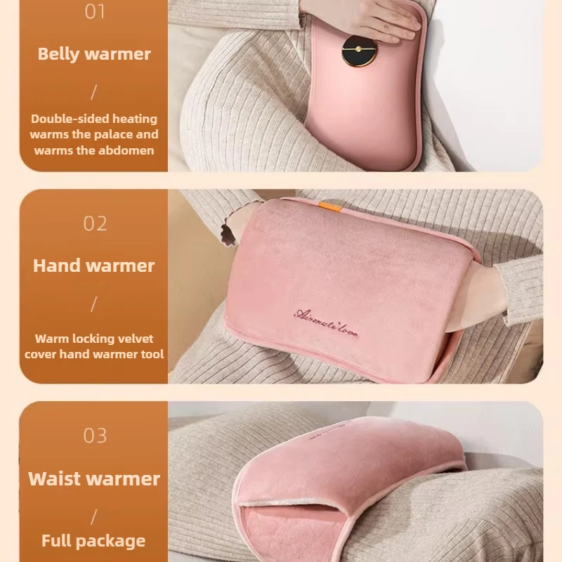 New Intelligent Digital Display Plush Hot Water Bottle Rechargeable Warm Water Bag Hand Tummy Warmer Prevent Dry Burning