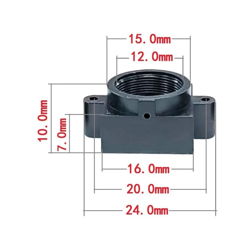 Support d'objectif en acier plastique, bricolage, base d'objectif M12, 20 trous de montage, espacement des trous, 7mm, 10mm, 14mm, haut, carte PCB, technologie, connecteur de monture d'objectif