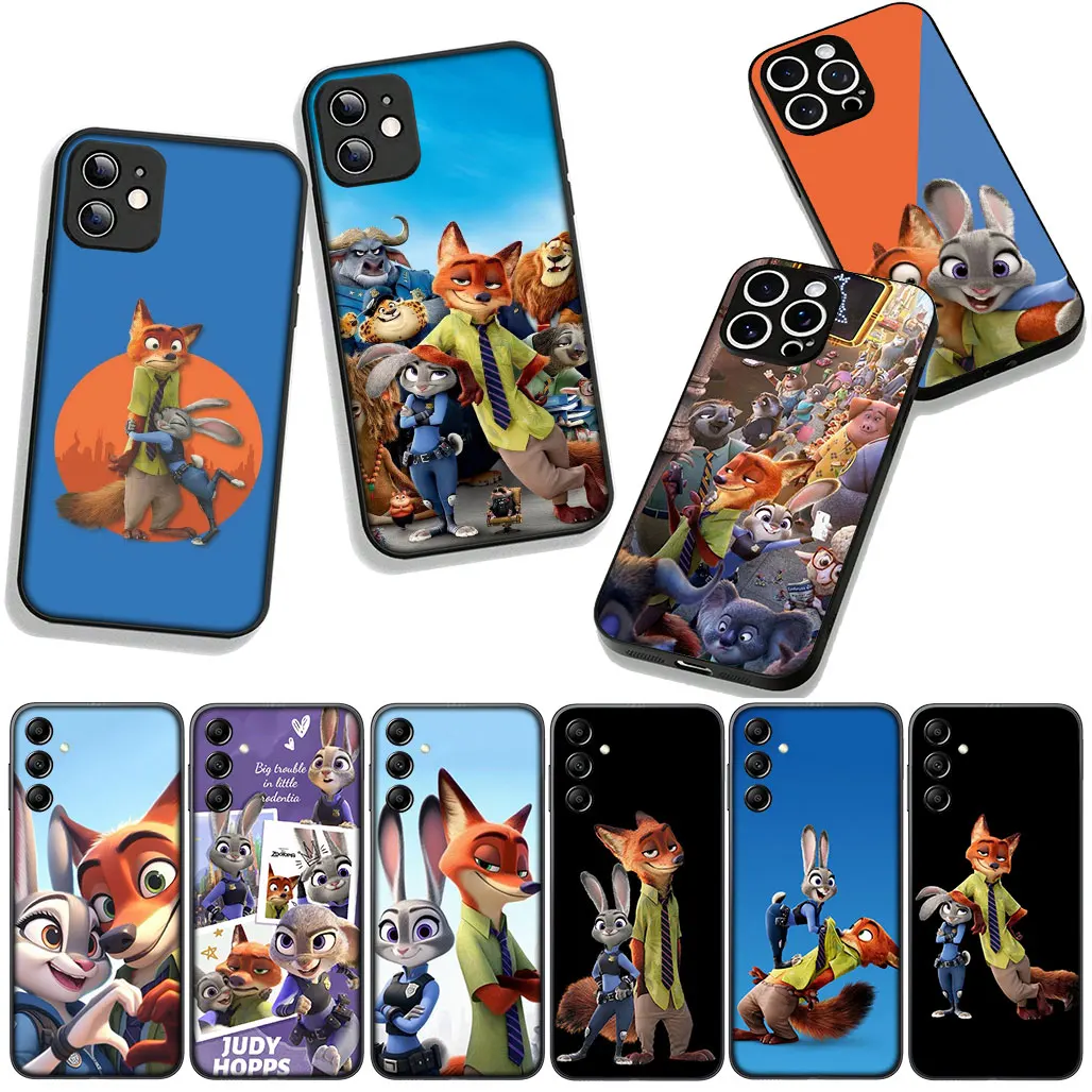 כיסוי מקרה זוטופיה ג'ודי ניק זוטרופוליס עבור Samsung Galaxy A36 A17 A26 A07 A35 A54 S8 S9 S20 S21 FE S10 Plus A53 A13 A33 A34