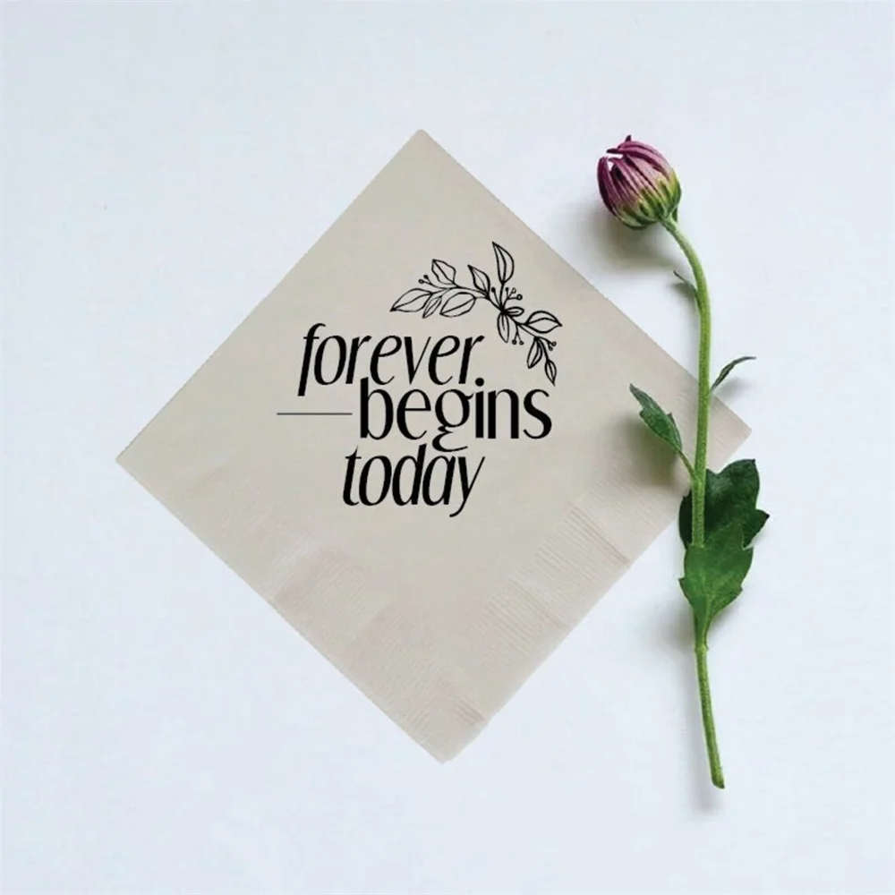 

50PCS Personalized Favor Wedding Napkins, Custom Wedding Napkins, Paper Napkins, 2ply Beverage Wedding Napkins, Customized Weddi