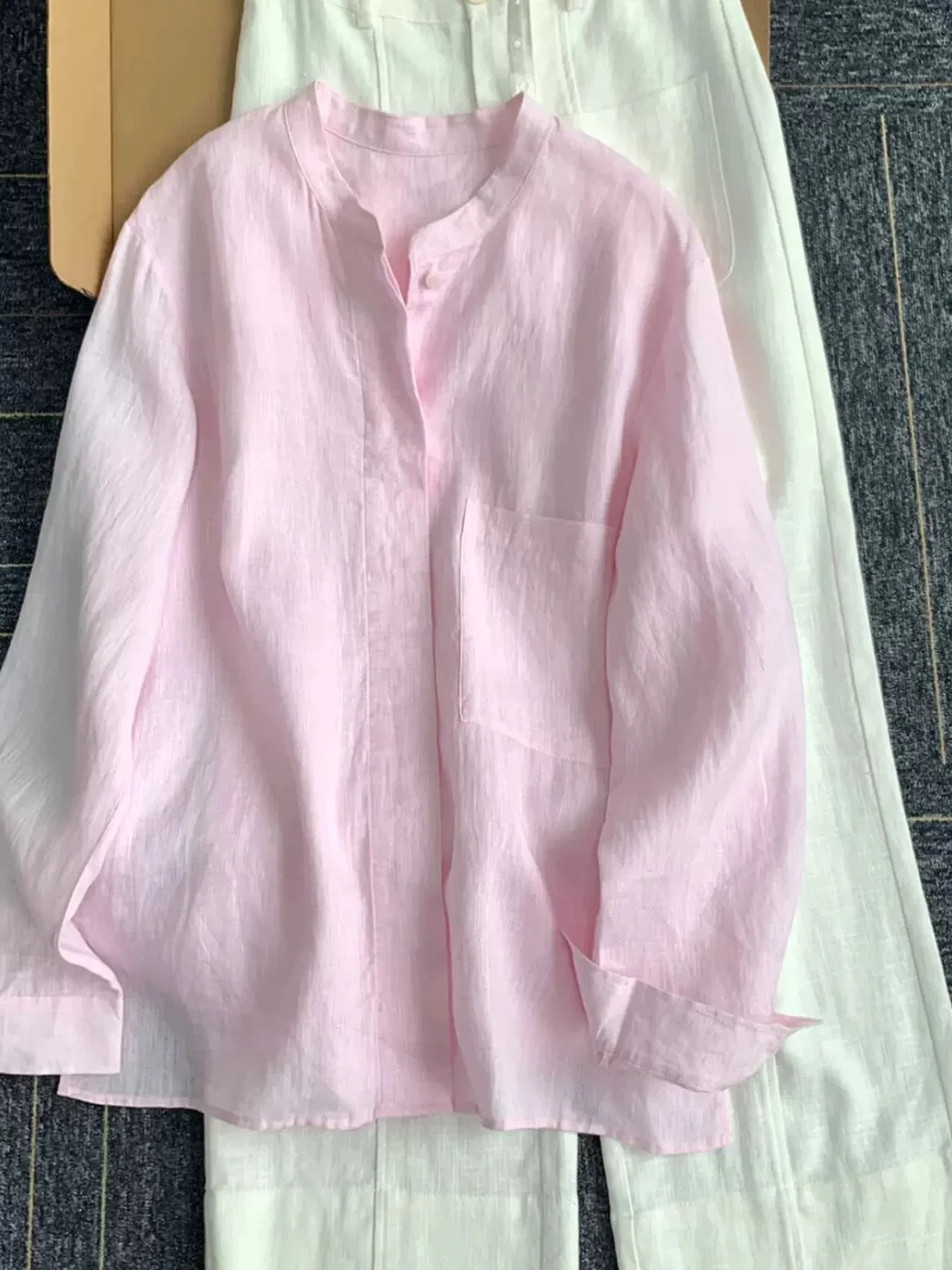 

Long Sleeve Shirts Womens Silk Ruffled Slim Fit Collar Chinese Minimalist Feminine Elegant Preppy Romantic Office Look