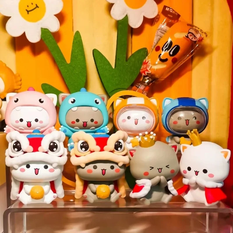 

Mitao Cat Blind Box - Cute 3 Season Lucky Cat Figure Cartoon Model Doll Toy For Xmas Gift Genuine Collectible Surprised Item