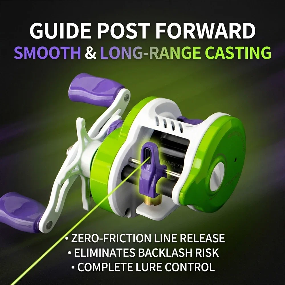 Huidiao TRAILSEEKER DC Round Baitcasting Reel Digital Control Brake Ultralight BFS Fishing Reel 7.2:1 for Finesse Fishing view 5
