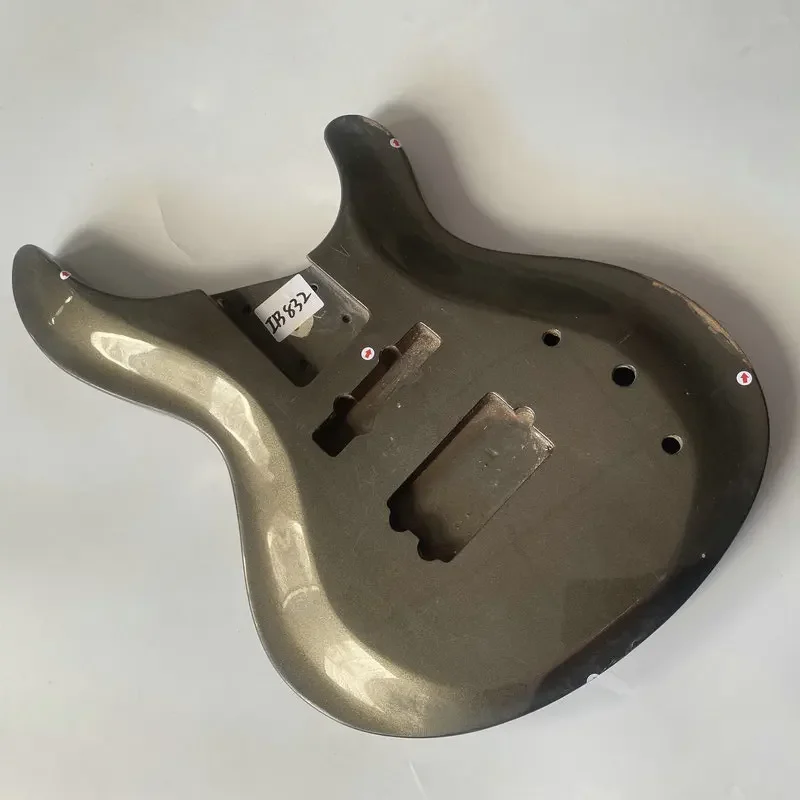 IB832 Metallic Gray Color Custom Electric Bass Body in Solid Basswood Replace and DIY Surface Damages and Dirty SH Pickups