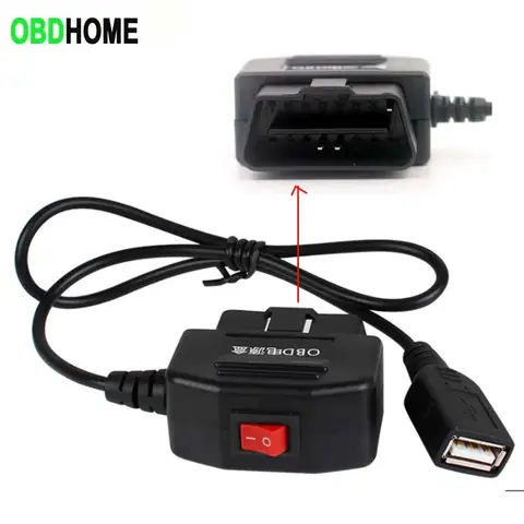 DASH CAM OBD 스텝다운 라인 무손실 전원 USB 모듈 케이블 24시간 주차 모니터링 + ACC Flameout 및 전원 끄기 듀얼 모드