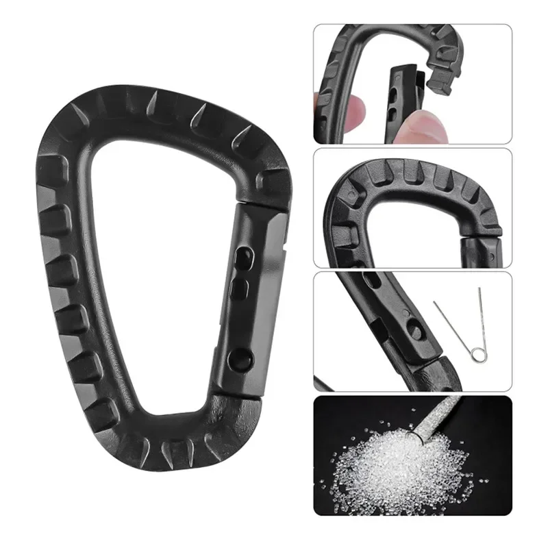 4pcs Carabiners Climbing D Rings Light Weight Spring Snap Gear Clip Hooks Backpack Hanging Buckle for Camping Hiking Fishing