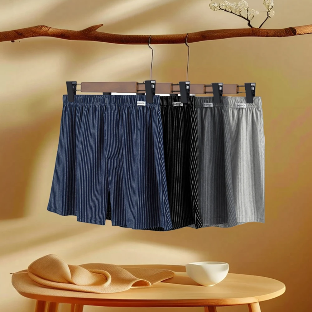 Cueca boxer masculina respirável, roupa casual confortável para casa, 5 elastano 95 algodão
