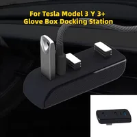 For Tesla Model 3 Y 3+ USB Hub Ports Glove Box Docking Station Car 4-in-1 USB Extender Charger Upgrade Data Transfer Adapter