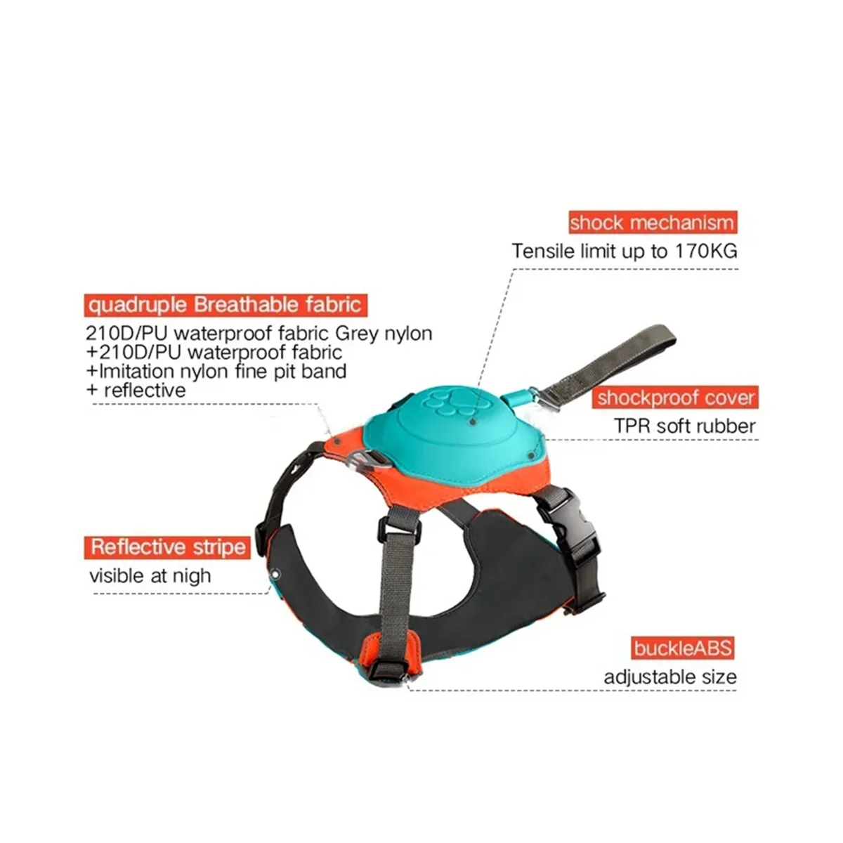 

2-In-1 No Pull Dog Harness with Retractable Leash,Automatic Anti Burst Impact Function,Adjustable Breathable Dog Vest,XS BLJS