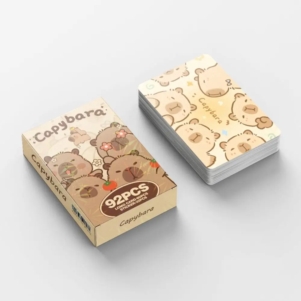 

92pcs Kawaii Anime Capybara Lomo Card Double-sided HD Collection Card Mini Cartoon Photocards Gift