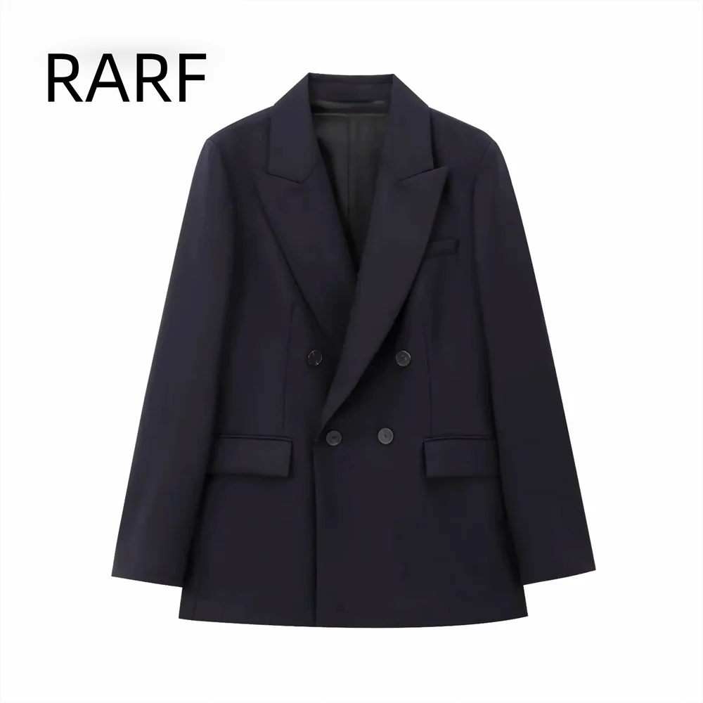 2024  autumn/winter new  women's  casual and stylish  versatile double  breasted  casual suit jacket